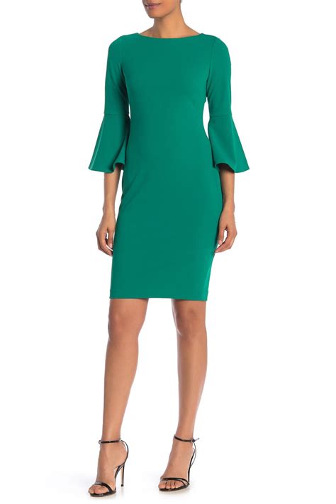 Buy Calvin Klein Tiered Bell Sleeve Dress Cheap Online