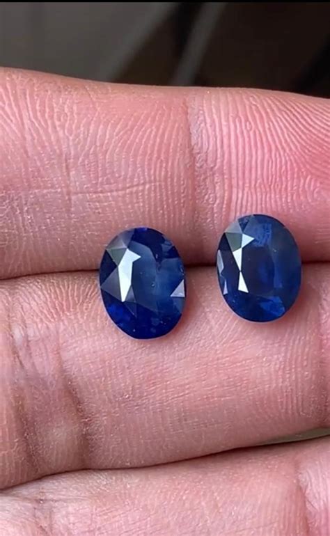 Natural Blue Sapphire Pair Loose Gemstonenew Sri