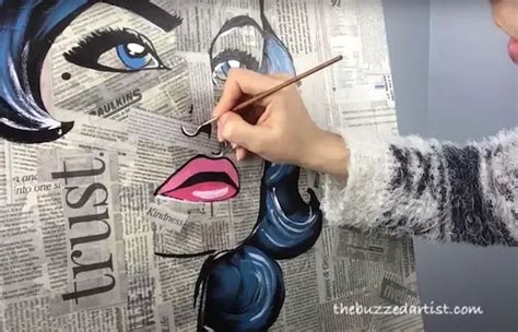 How To Make Newspaper Collage Pop Art Painting Canvas Painting