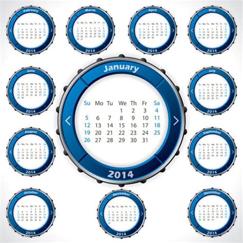Creative Round Calendars14 Vector Eps Uidownload