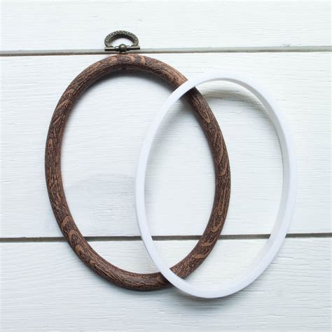 Oval Embroidery Hoop 35 In X 5 In Faux Wood Flexi Hoop Etsy