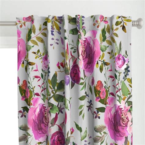 Casual Watercolor Floral Curtains How Should You Hang
