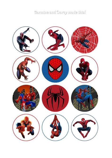 SPIDER MAN 2 inch circles collage sheet digital download | Etsy in 2021