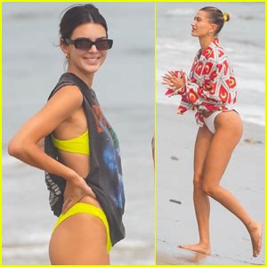 Kendall Jenner Hailey Bieber Check Out The Waves In Malibu M