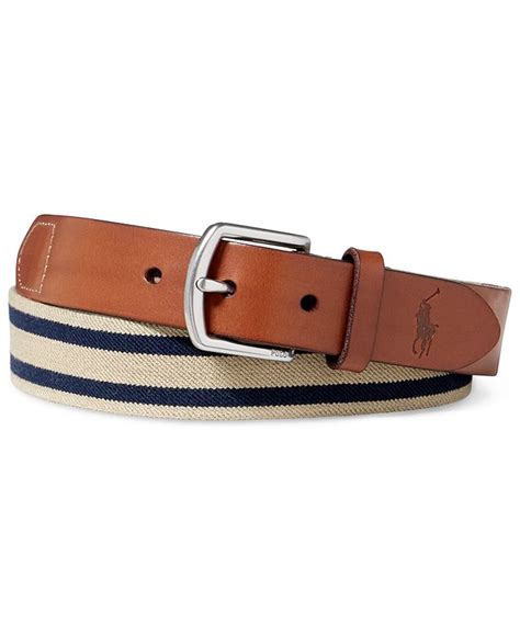 Polo Ralph Lauren Mens Stretch Striped Webbed Belt And Reviews All