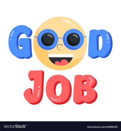Flat Sticker Of Good Job Royalty Free Vector Image