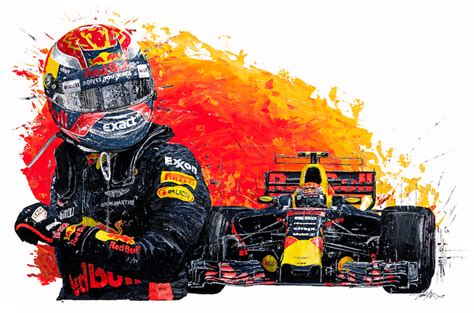 Max Verstappen 2017 Red Bull Racing Rb13 Giclee Print The Gpbox