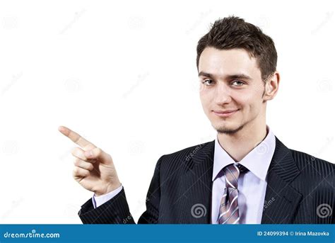 Guy Points The Finger Stock Photo Image Of Look Direction 24099394