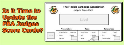 The above is 1 judges set of score cards for 1 round. Is it Time to Update the Florida Bar-B-Que Association Score Cards?