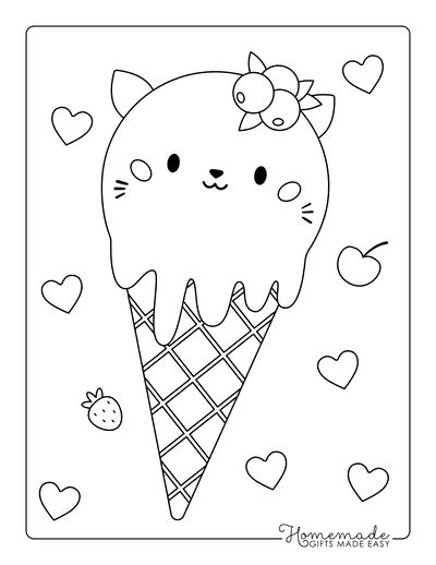 Ice Cream Coloring Pages For Kids And Adults