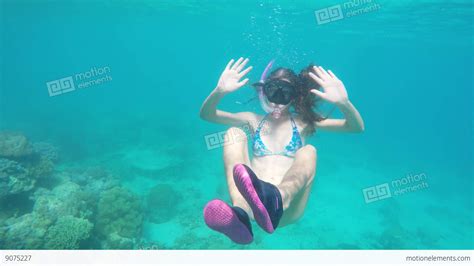 Young Girl Scuba Diver Stock Video Footage 9075227