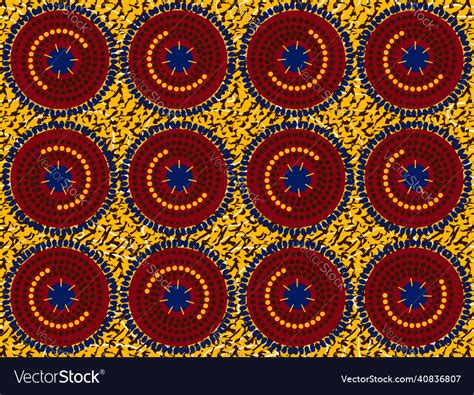 African Wax Print Fabric Ethnic Handmade Ornament Vector Image