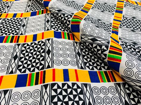 Kente Ankara Print African Fabric By The Yard Chitenge Etsy African