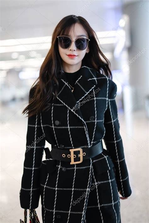 Hong Kong Actress Angelababy Arrives Shanghai Hongqiao International