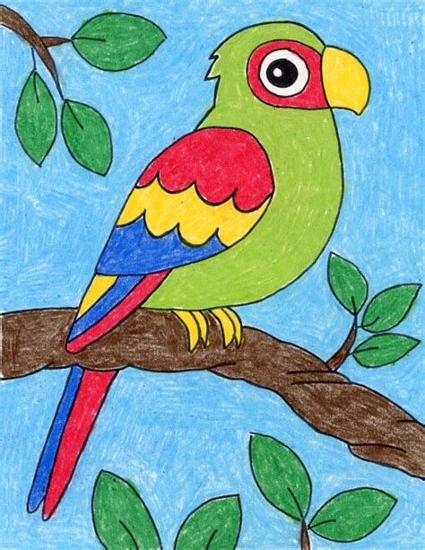 How To Draw A Parrot · Art Projects For Kids