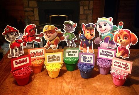 Set Of 5 Die Cuts Paw Patrol Centerpieces Paw Patrol Party Centerpieces