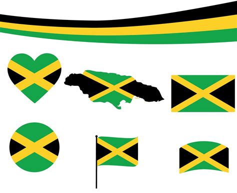 Jamaica Flag Map Ribbon And Heart Icons Vector Illustration Abstract 3134891 Vector Art At Vecteezy