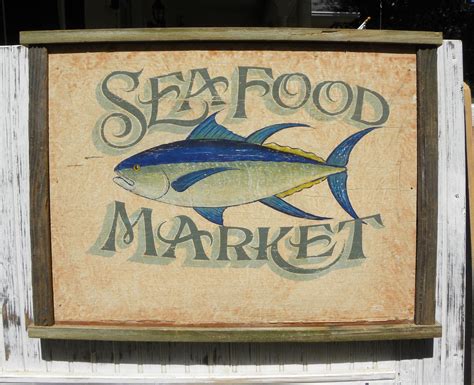 Check spelling or type a new query. Seafood Market sign hand painted, original, framed with vintage trim. Great gift and wall decor ...
