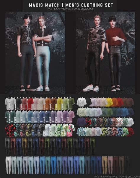 Maxis Match Men S Clothing Set MS Mary Sims Maxis Match Sims Men Clothing Sims