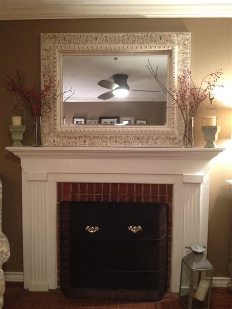 Love The Distressed Mirror Over The Fireplace Mirror Over Fireplace