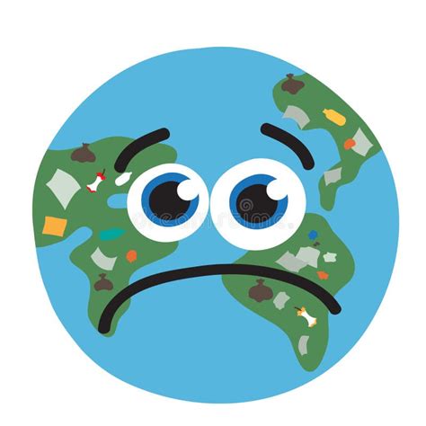 Planet Earth And Trash On It Global Problems Stock Vector