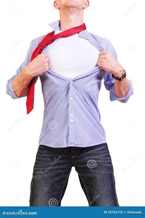 Image Of Young Man Tearing His Shirt Off Isolated Royalty Free Stock