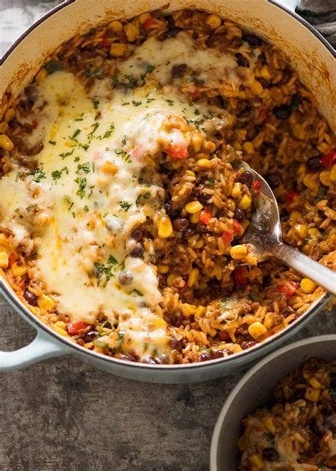 Mexican Ground Beef Casserole With Rice Beef Mince Dinrecipes