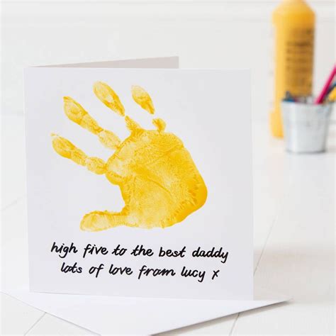 Personalised Hand Print Fathers Day Card Birthday Cards To Print