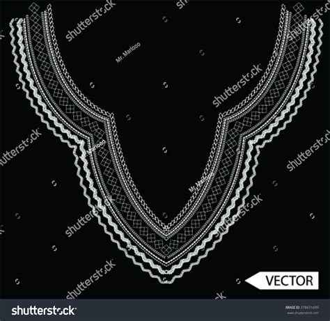 Neck Line Embroidery Designs Stock Vector Royalty Free