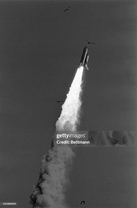 The Final Moments Of The Space Shuttle Challenger As It Leaves The