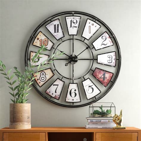 August Grove Womack Oversized 35 Wall Clock And Reviews Wayfair