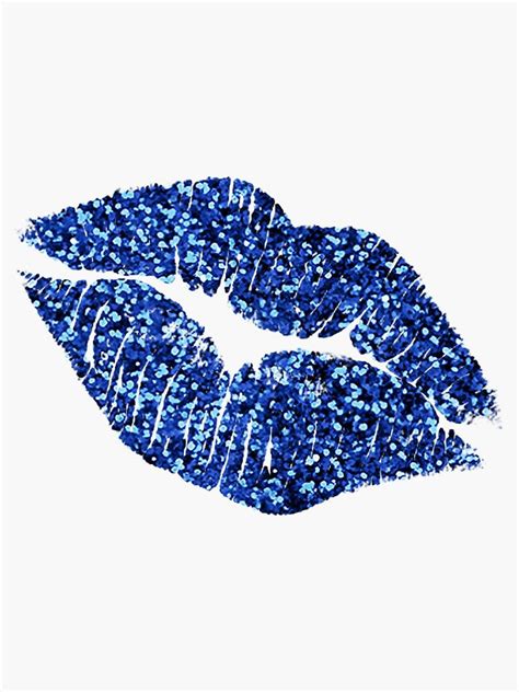 Blue Glitter Lips Sticker By Myheadisaprison Blue Glitter Glitter
