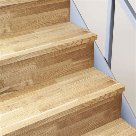 Solid Wood Oak Timber Stair Cladding 995mm Wooden Staircase Tread And