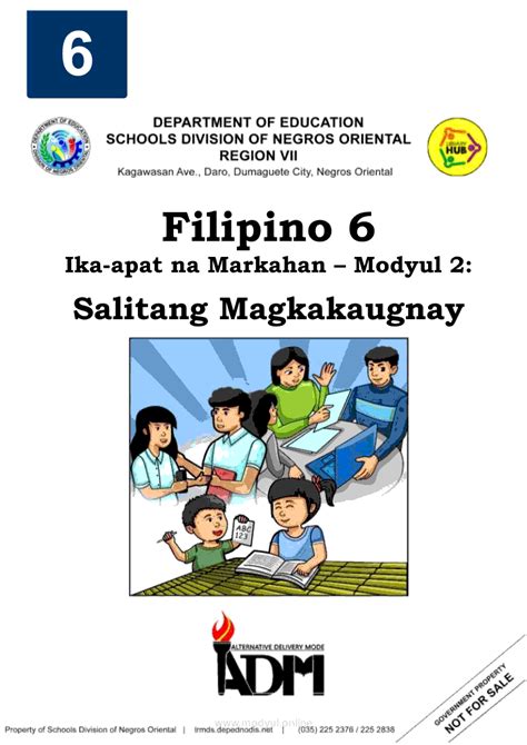 Filipino 6 Ika Apat Na Markahan Modyul 2 Salitang Magkakaugnay