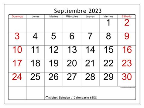 Calendario Septiembre De 2023 Para Imprimir “446ds” Michel Zbinden Uy