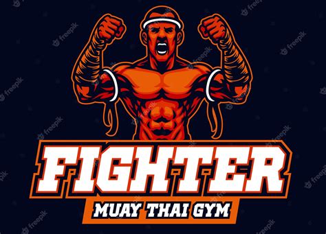 Premium Vector Mascot Of Muay Thai Fighter