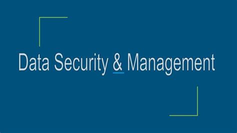 Data Security And Management Ppt