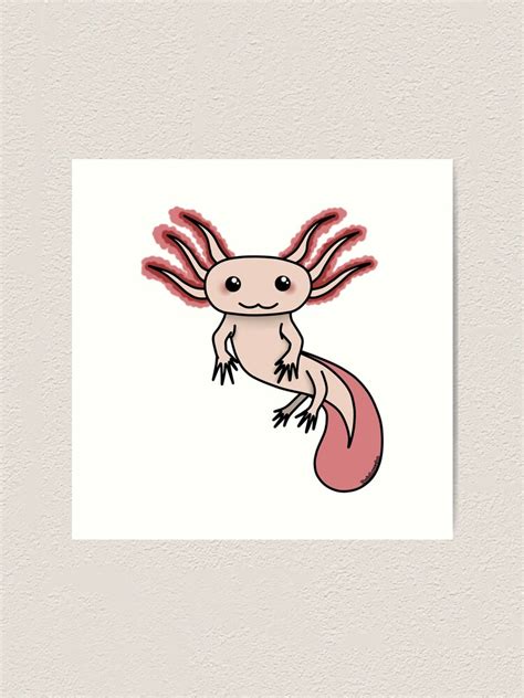 Chibi Axolotl Art Print For Sale By Rainbowcho Redbubble
