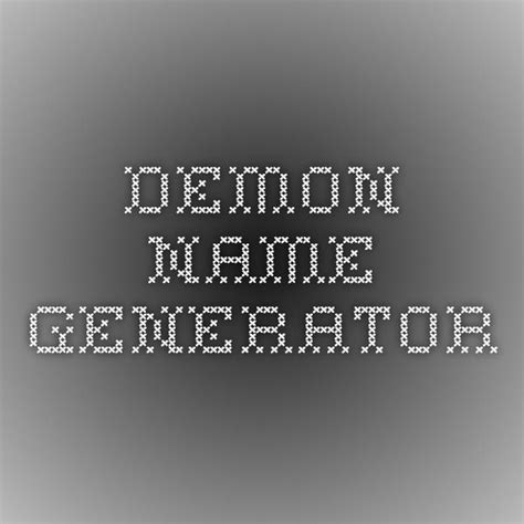 Demon Name Generator Name Generator Acrostic Poem Examples Creative
