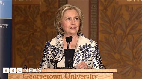 Hillary Clinton Condemns Trumps Cheap Extortion Racket Bbc News