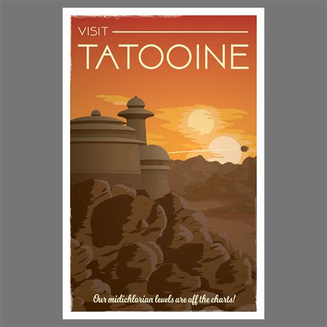 Tatooine Star Wars Travel Poster Physical Etsy