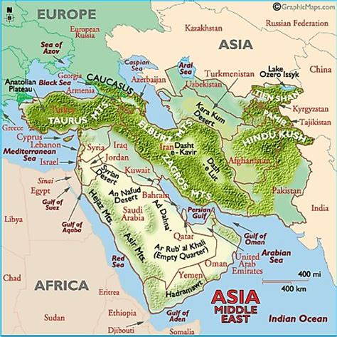 Middle East Terrain Map