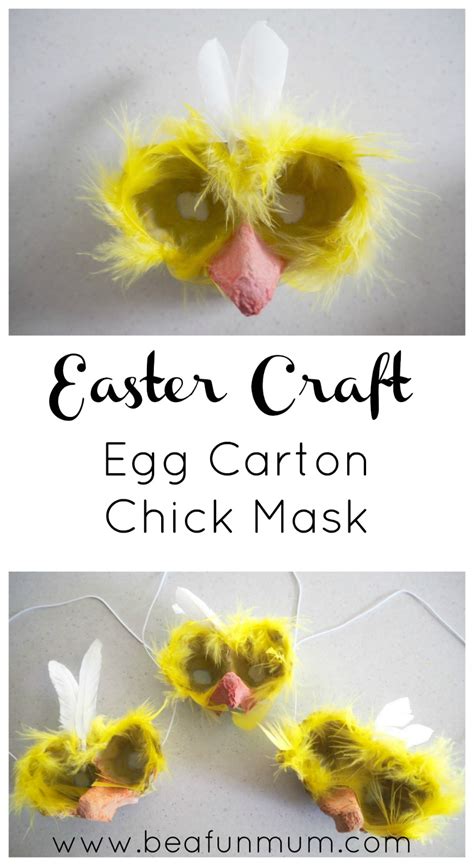 Easter Craft Egg Carton Chick Mask Be A Fun Mum
