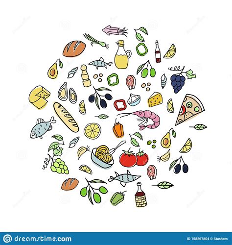 set-of-doodles,-hand-drawn-rough-simple-italian-cuisine-food-sketches-vector-illustration-stock