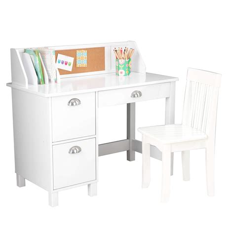 Kidkraft Wooden Study Desk For Children With Chair Bulletin Board And