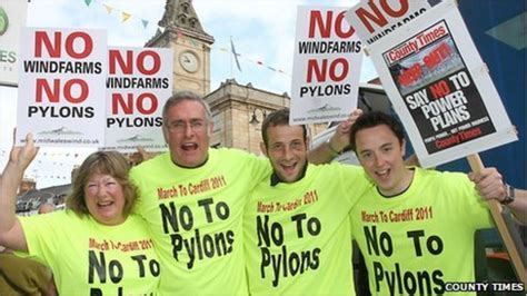 Four People Walk To Cardiff In Powys Power Plan Protest Bbc News