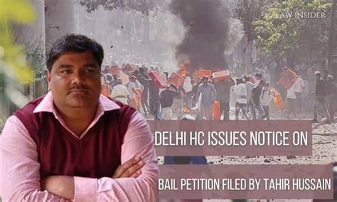 Delhi Riots Delhi Hc Issues Notice On Bail Petition Filed By Tahir