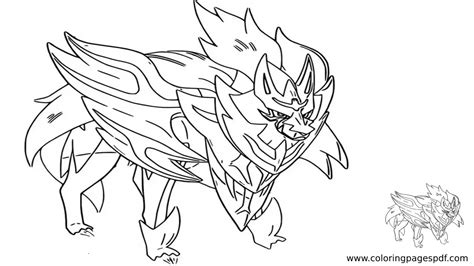 Coloring Page Of Zacian Hero Of Many Battles Form