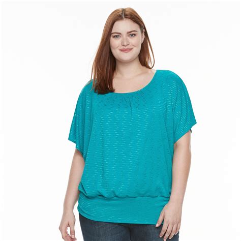 Plus Size Ab Studio Banded Bottom Top Tops Plus Size Tops Plus Size