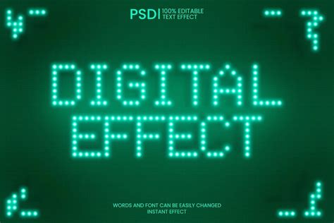 Premium Psd Editable Digital Screen Text Effect